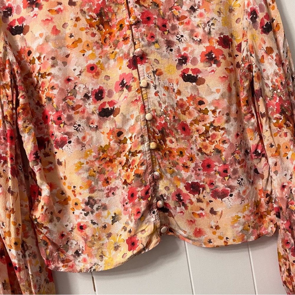 Favorite Daughter The Faye Shirt Button Back Floral Blouse Pink Anthropologie - Picture 14 of 14